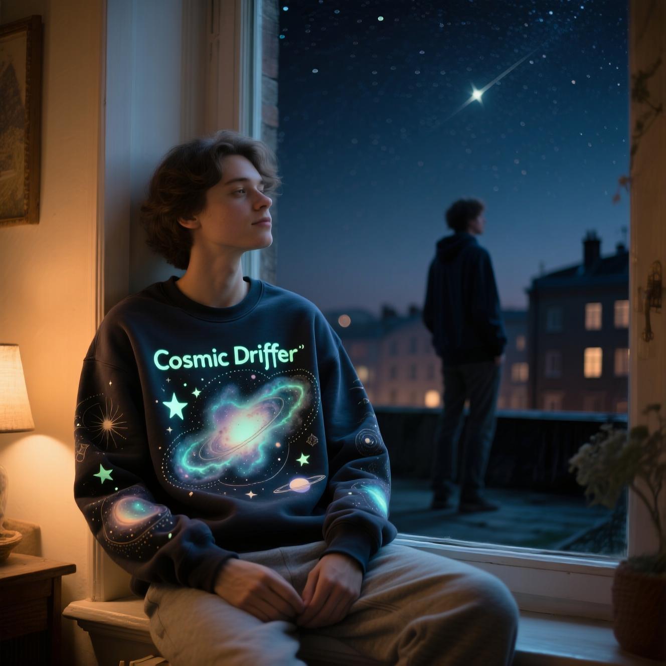 Cosmic Drifter sweatshirt, a bestseller