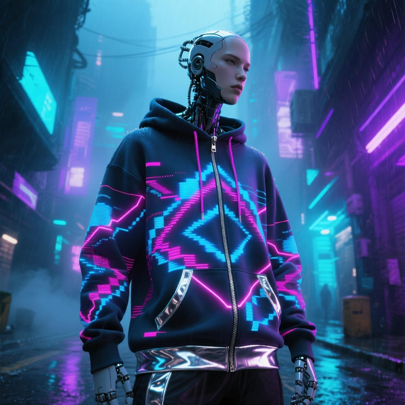 Glitch Effect sweatshirt, with a unique visual glitch design